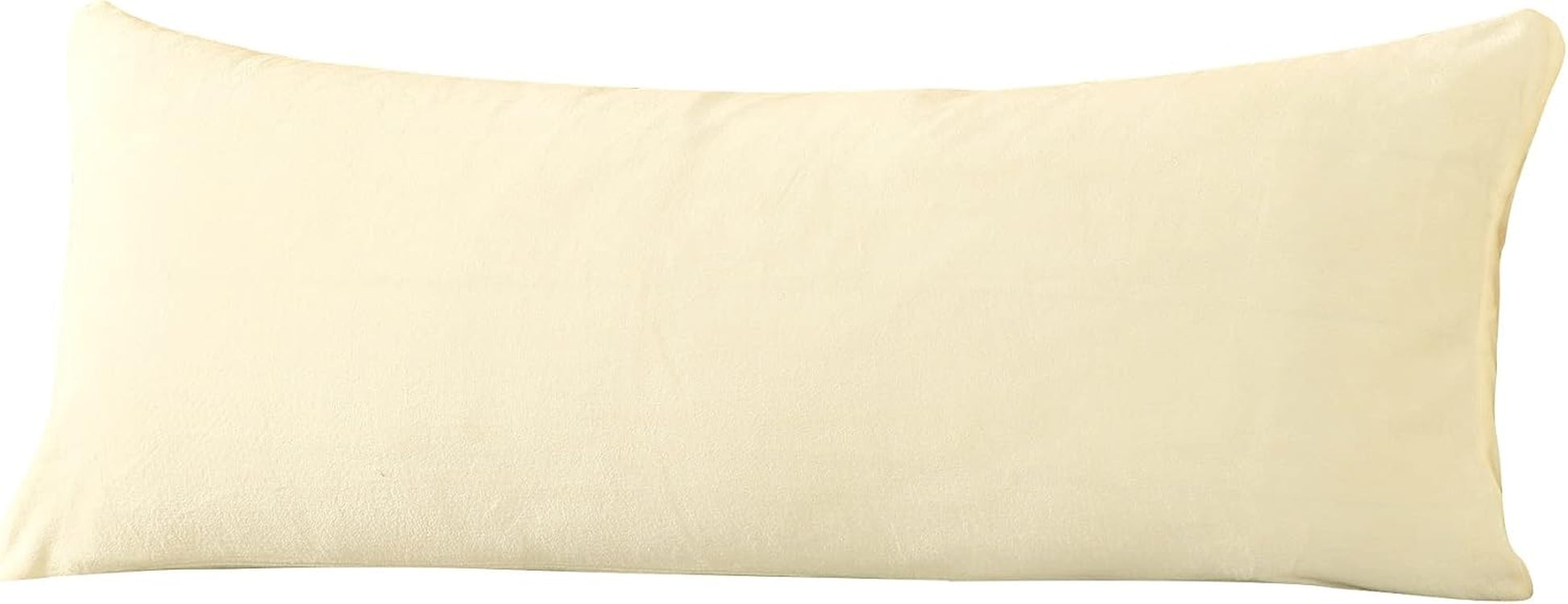 Micromink, Faux Fur, Faux Suede, Faux Velvet Pillow Cover (21"X54" Body Pillow Cover, Baby Yellow)