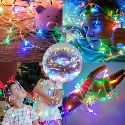 , 200 LED String Light for Christmas Tree,66 Ft Indoor Outdoor Wedding Party Bedroom Multicolor Plug in String Lights 8 Modes Waterproof.