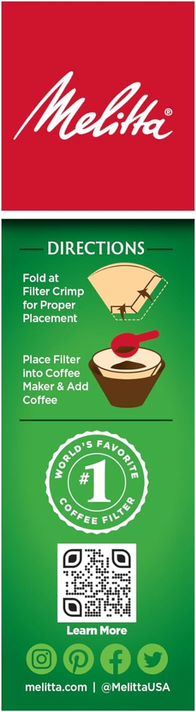 #4 Cone Coffee Filters, Unbleached Natural Brown, 100 Total Filters Count - Packaging May Vary