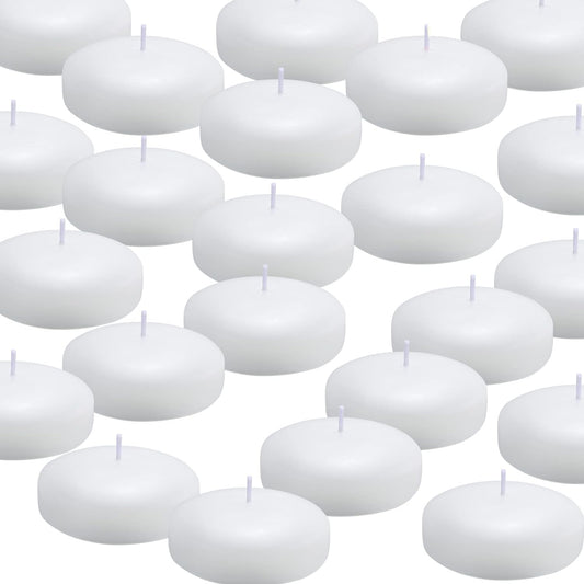 (Set of 36) Floating Candles, 3 Inch White Dripless Wax Burning Candles, for Weddings, Party, Special Occasions and Home Decorations