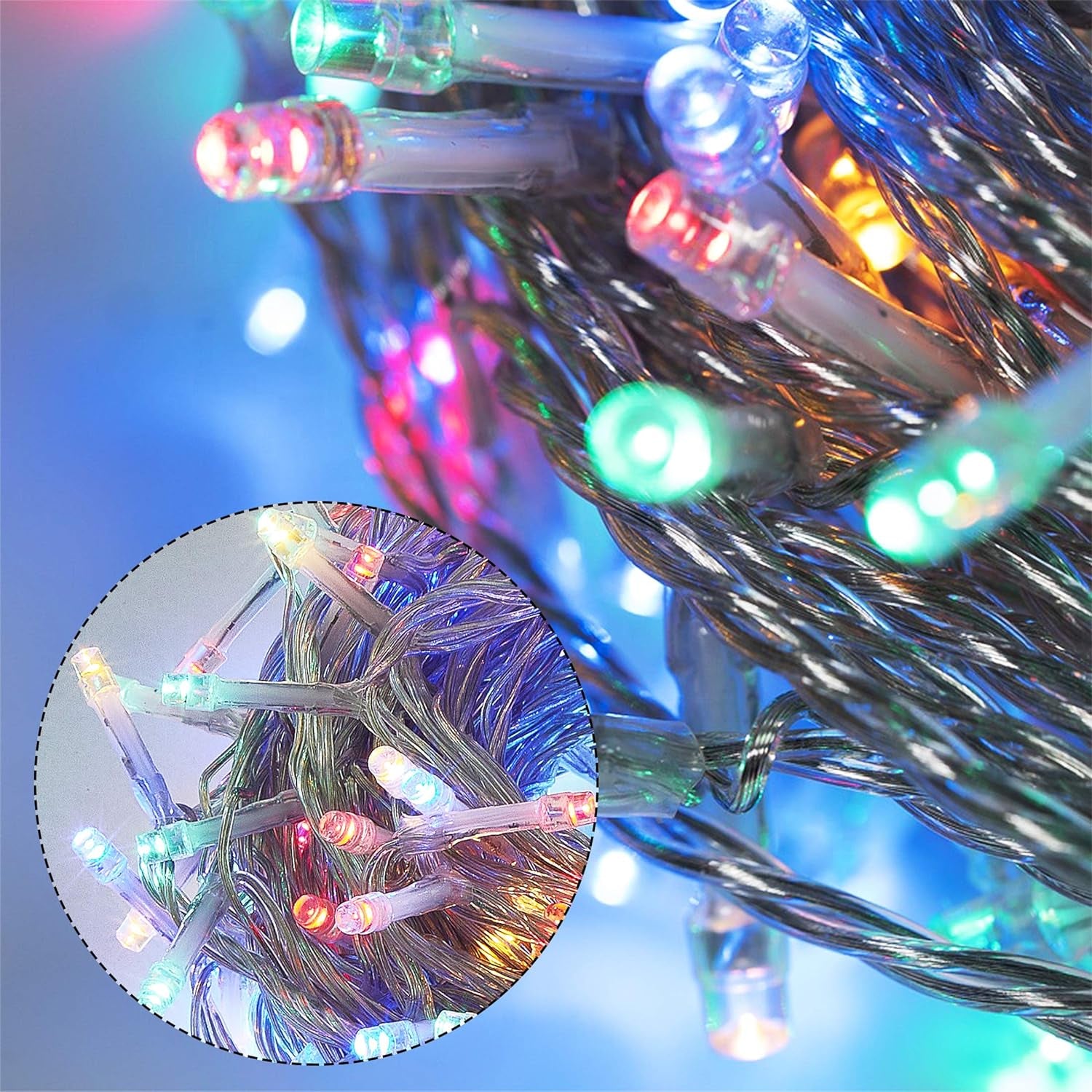 , 200 LED String Light for Christmas Tree,66 Ft Indoor Outdoor Wedding Party Bedroom Multicolor Plug in String Lights 8 Modes Waterproof.