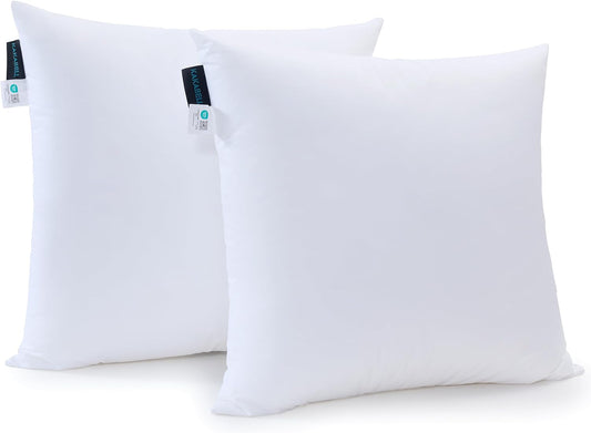 16X16 Pillows Insert,Throw Pillows Insert (Pack of 2, White), 100% Cotton Cover, down Alternative Bed and Couch Pillows, Luxury Soft and Cozy Indoor And